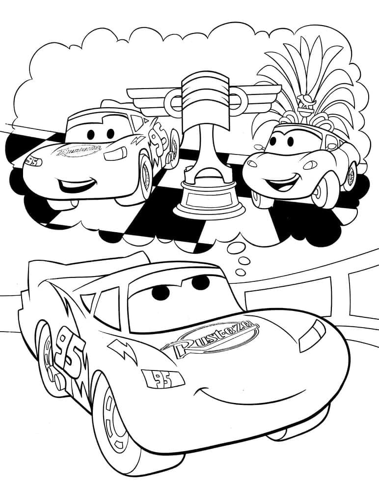 Desenhos de Relâmpago Mcqueen Disney para Colorir