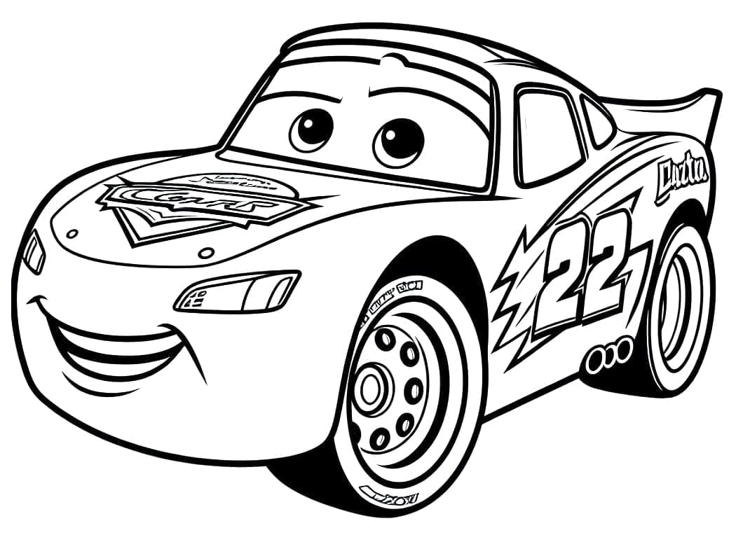 Desenhos de Relâmpago Mcqueen Fofo para Colorir