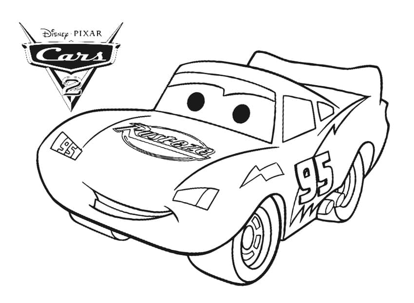 Desenhos de Relâmpago Mcqueen Muito Feliz para Colorir