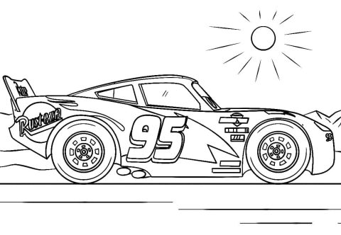 Desenhos de relâmpago Mcqueen para crianças de 2 Ano para Colorir
