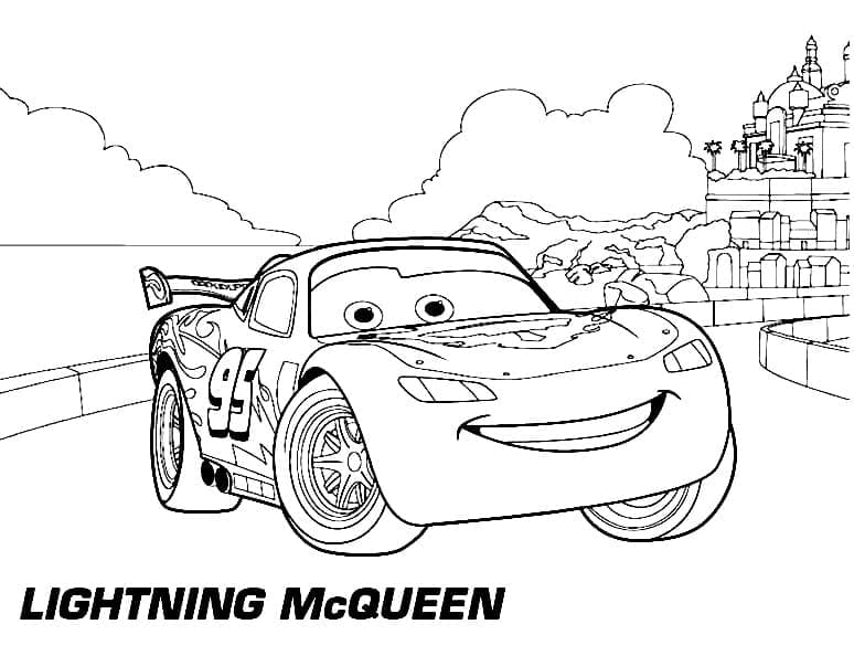Desenhos de Relâmpago Mcqueen de Disney Carros para Colorir