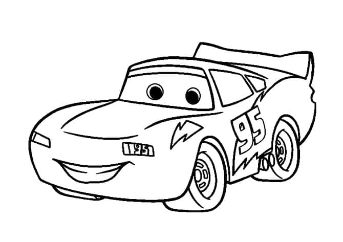 Desenhos de Relâmpago Mcqueen Está Sorrindo para Colorir