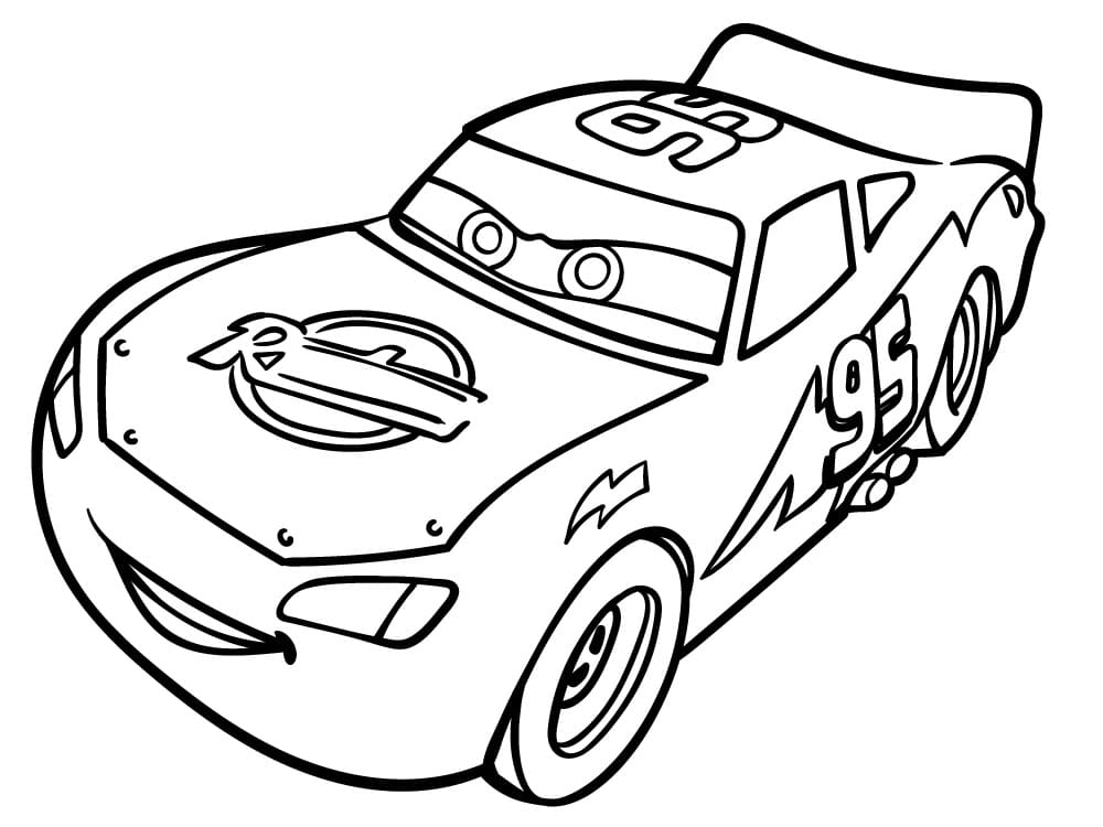Desenho de Relâmpago Mcqueen de Carros para Colorir