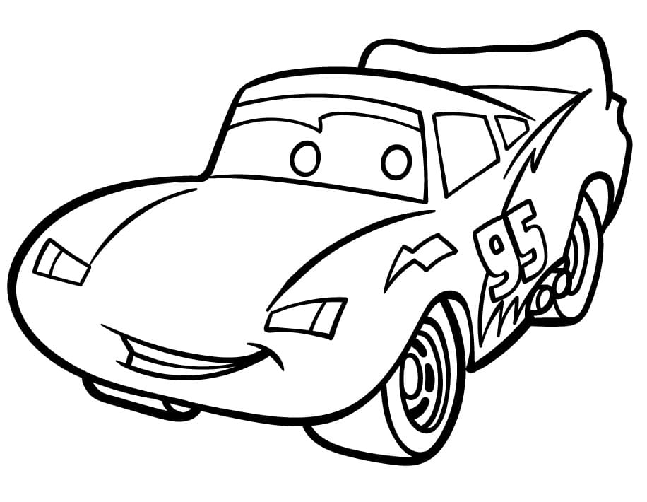 Desenho de Relâmpago Mcqueen de Disney para Colorir