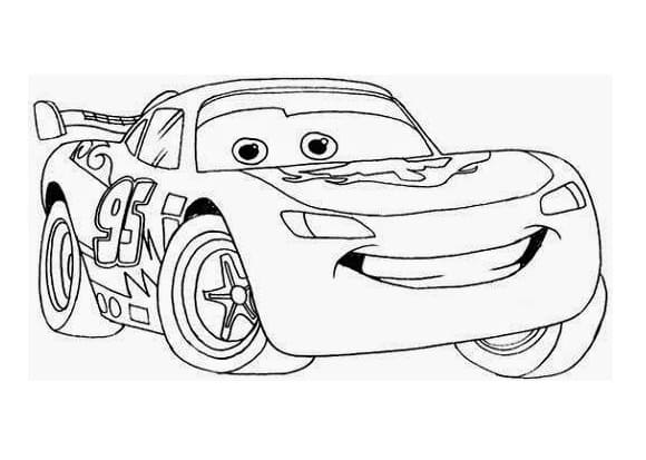 Desenho de Relâmpago Mcqueen Download para Imprimir e Colorir