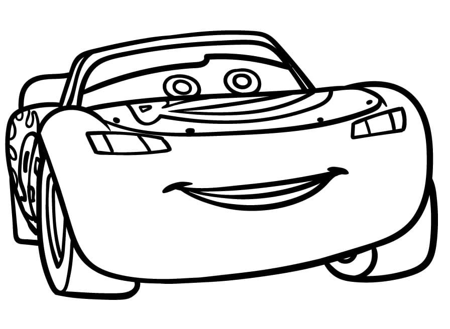 Desenho de Relâmpago Mcqueen Feliz para Colorir
