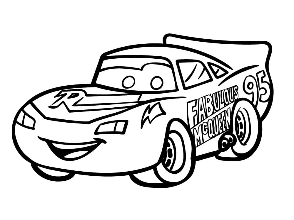 Desenho de Relâmpago Mcqueen para Colorir Pdf Grátis