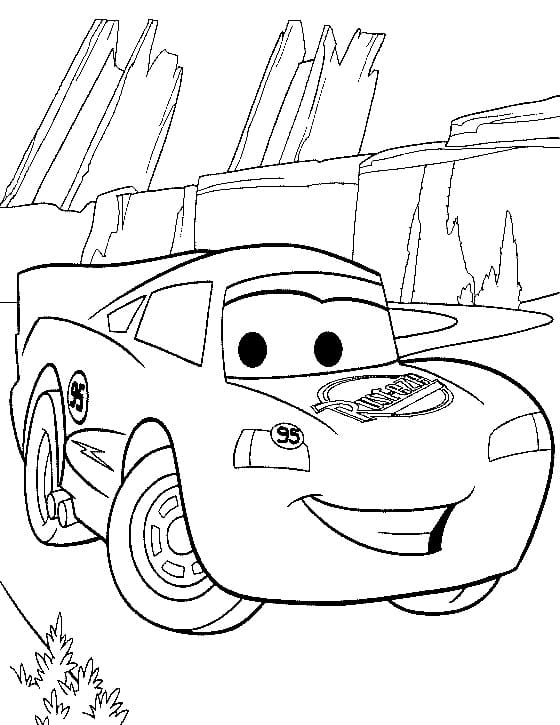 Desenho de Relâmpago Mcqueen para Imprimir Pdf Grátis