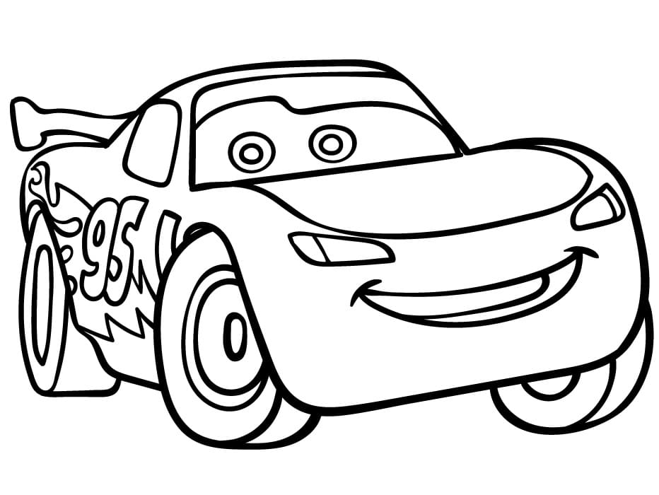 Desenho de Relâmpago Mcqueen Sorrindo para Colorir