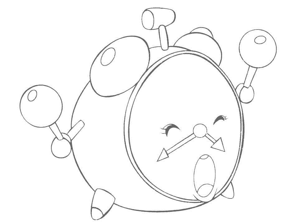 Desenho de Relógio Animado para Colorir