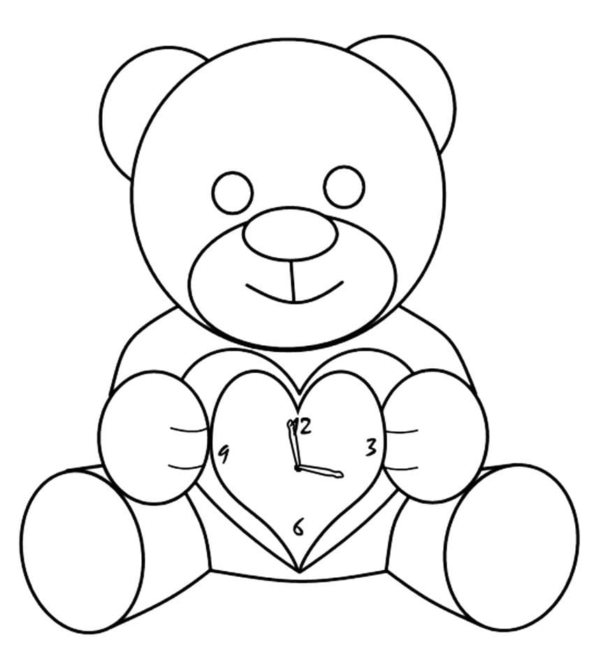 Desenho de Relógio Fofo para Colorir