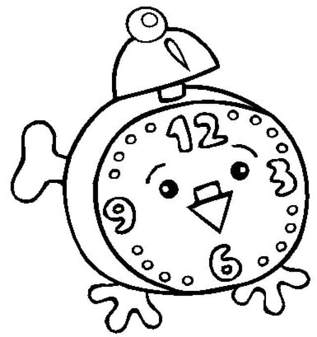 Desenho de um Relógio Fofo para Colorir