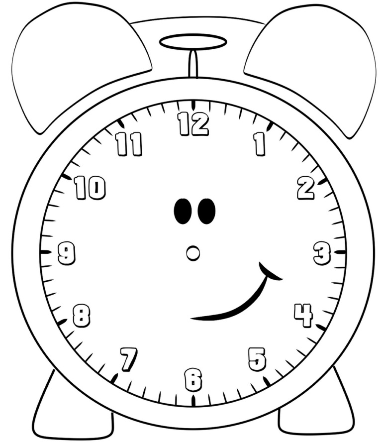 Desenho de Relógio com Despertador para Colorir