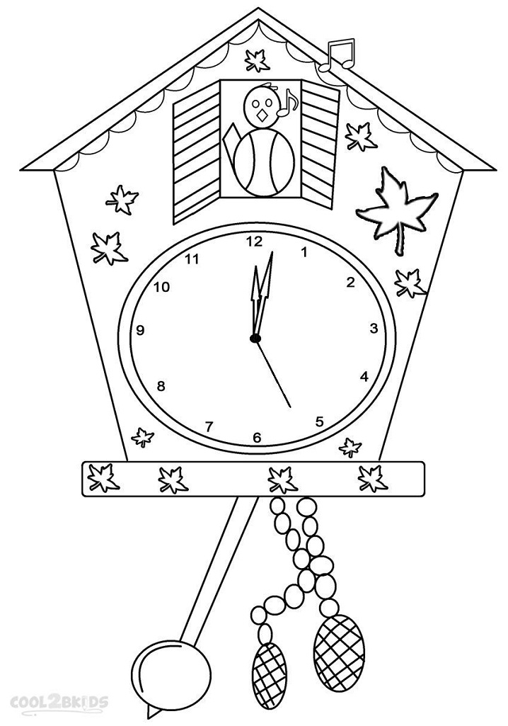 Desenho de Relógio de Parede Natalino para Colorir