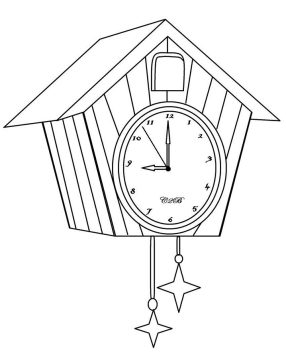 Desenho Pdf de relógio de Parede para Desenhar e Colorir