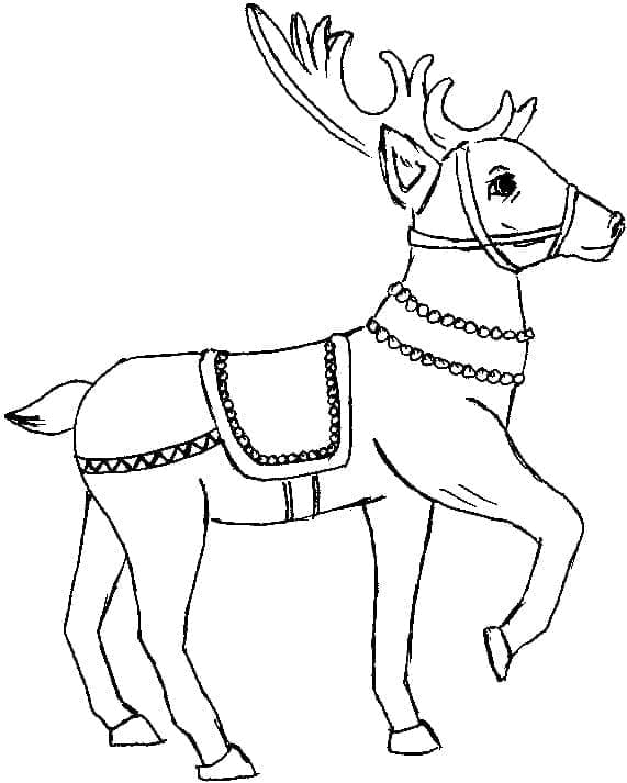 Desenho de a Rena de Natal para Colorir