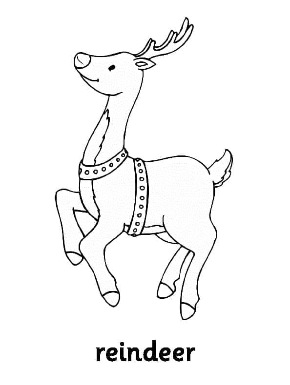 Desenho de Bela Rena de Natal para Colorir