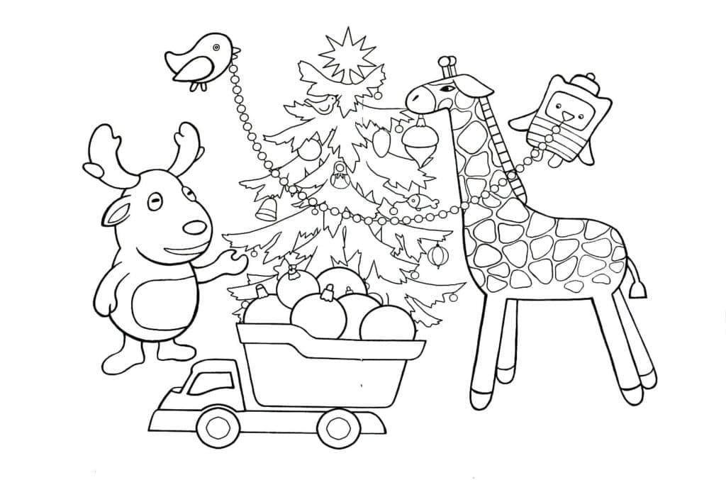 Desenho de Linda Rena de Natal para Colorir