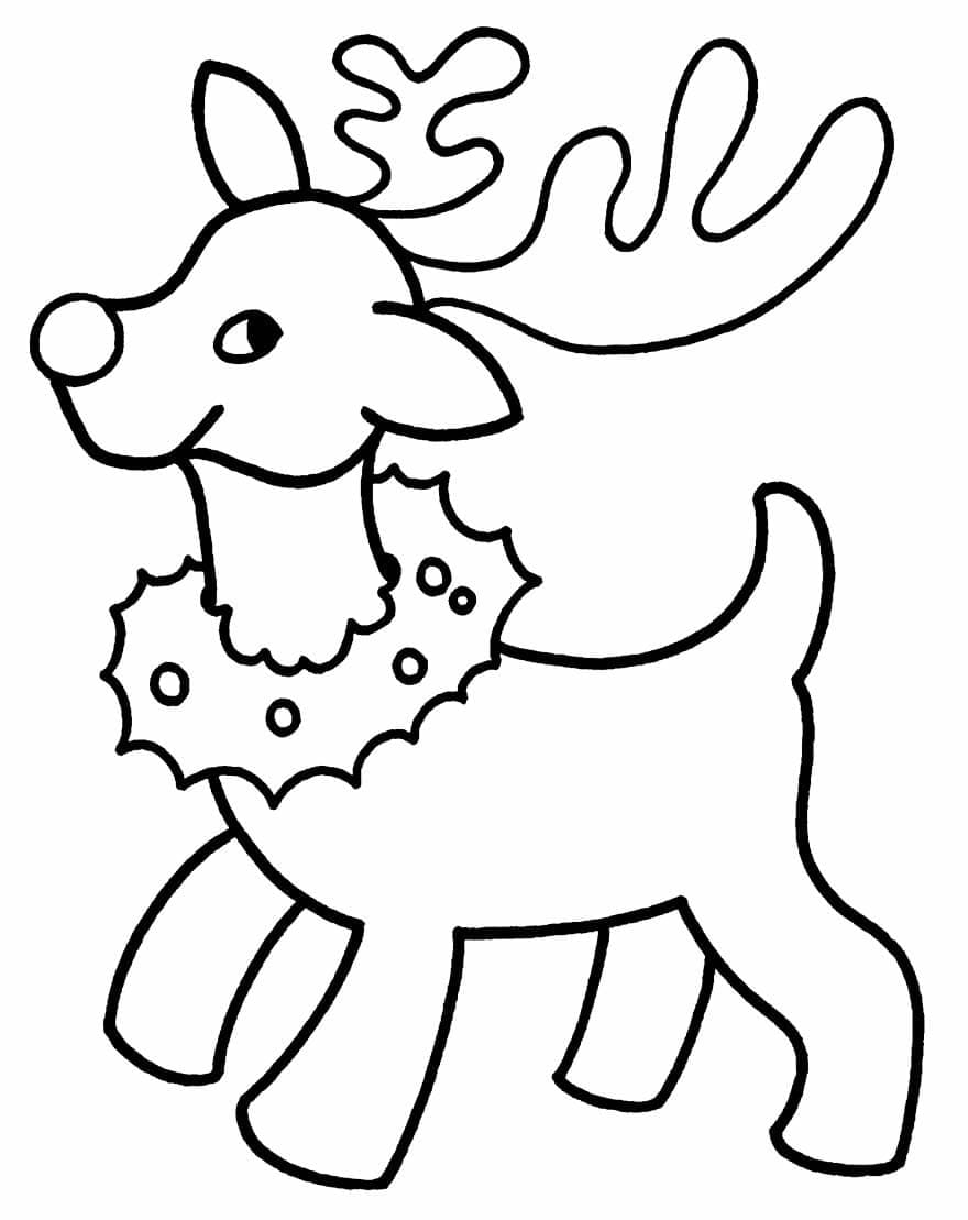 Desenho de Rena de Natal Grátis para Colorir