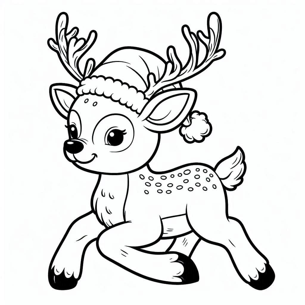 Desenho de Rena de Natal Incrível para Colorir