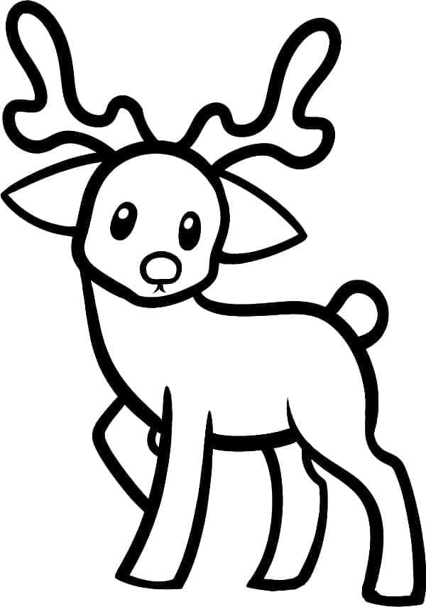 Desenho de uma Rena de Natal Adorável para Colorir