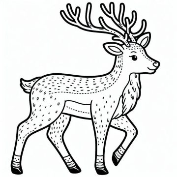 Desenho de Uma Rena de Natal Muito Linda para Colorir