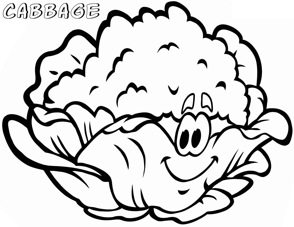 Desenho de Repolho Pdf para Colorir