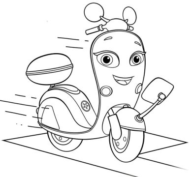 Desenho Scootio de Ricky Zoom para Colorir