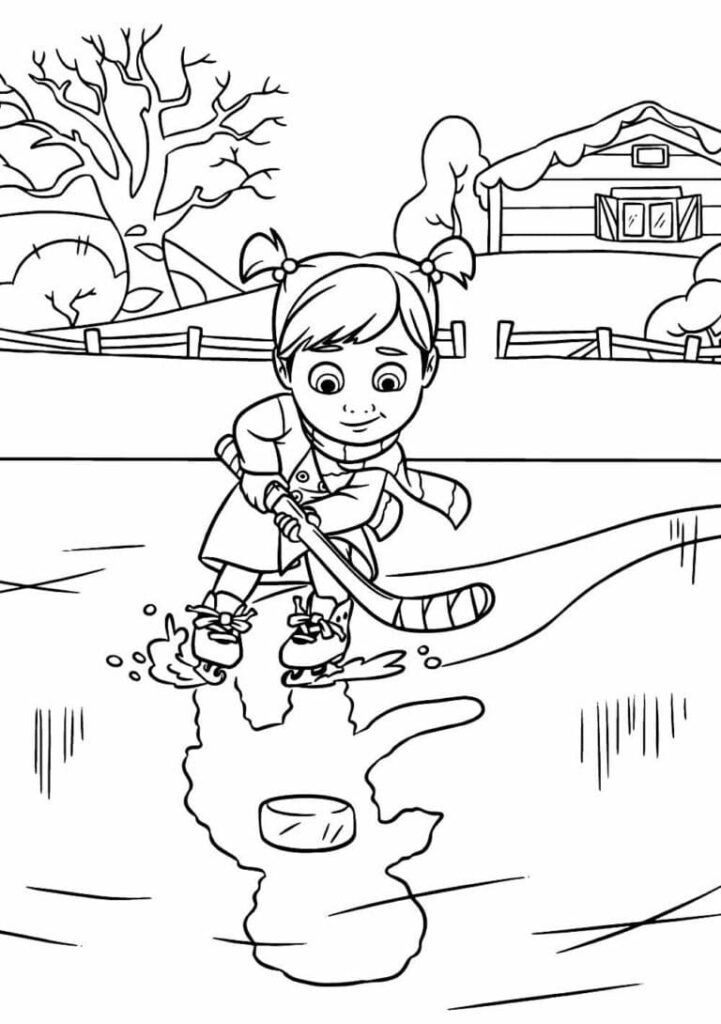 Desenho de Pequena Riley Divertida Mente para Colorir