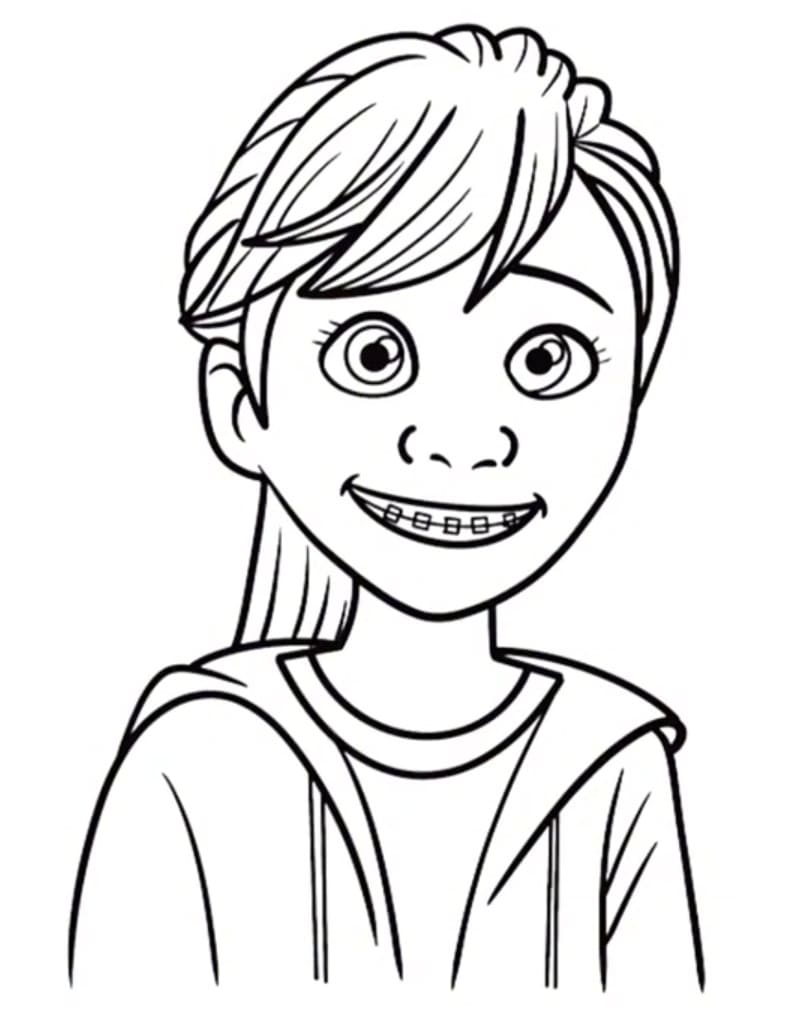 Desenho de Riley Sorridente para Colorir