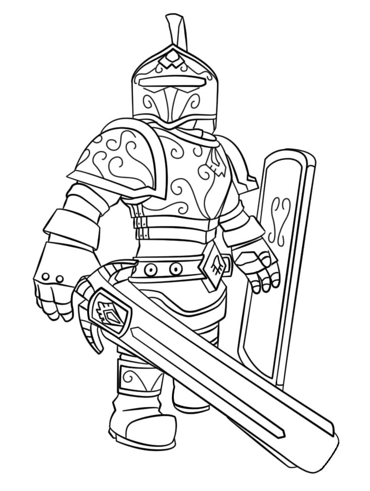 Desenho Cavaleiro Roblox para Colorir