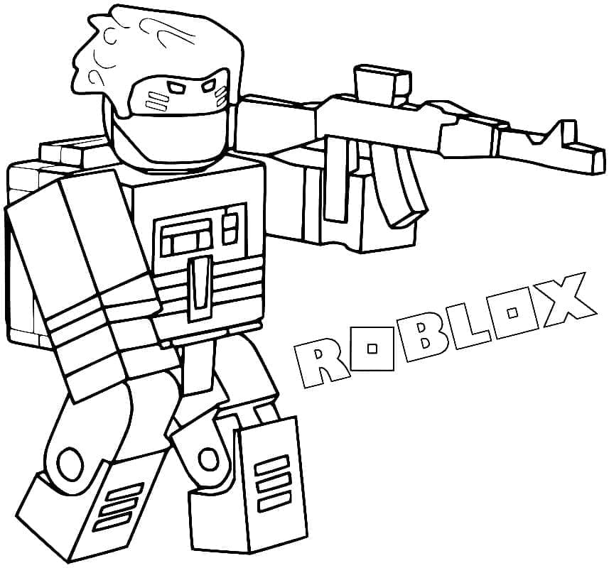 Desenho de Bandit de Roblox para Colorir