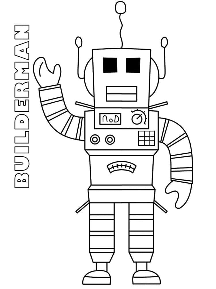 Desenho de Builderman de Roblox para Colorir