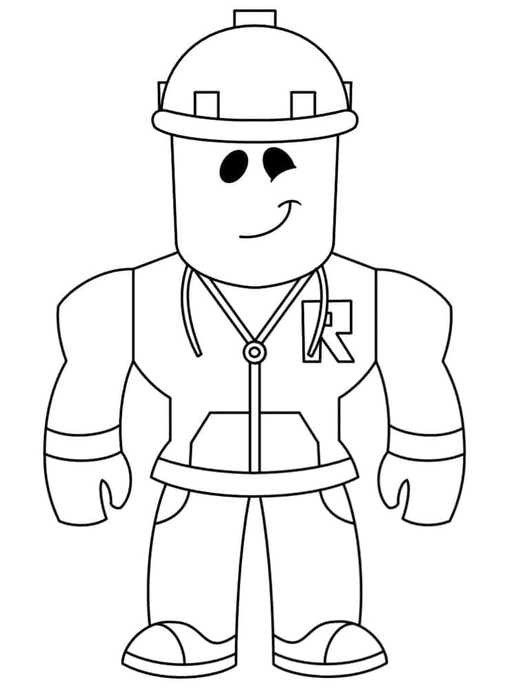 Desenho de Jogador Roblox Divertido para Colorir