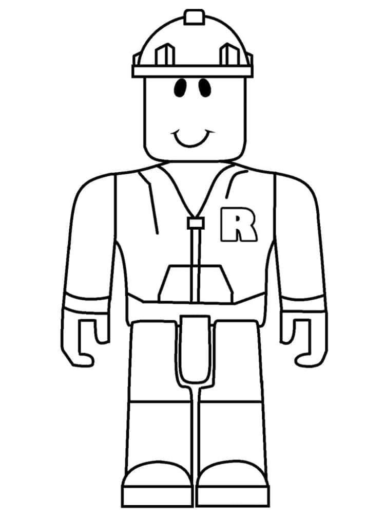 Desenho de Jogador Roblox Feliz para Colorir