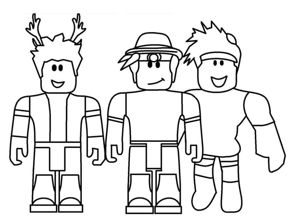 Desenho de Jogadores de Roblox para Colorir