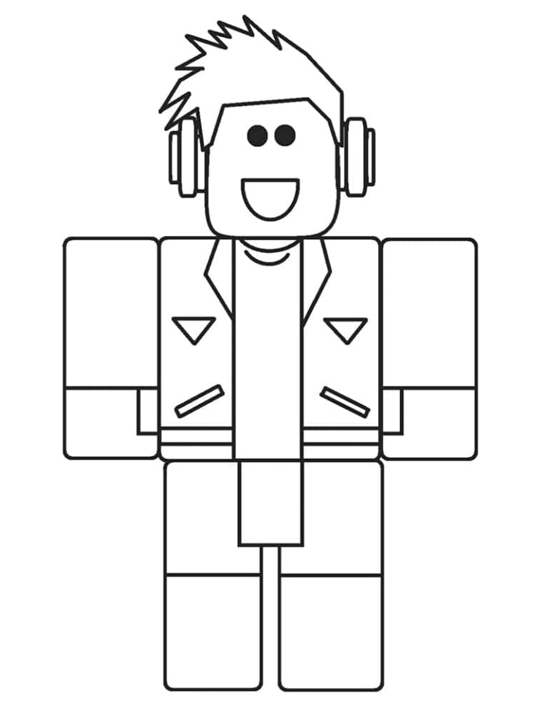 Desenho de Personagem de Roblox para Colorir