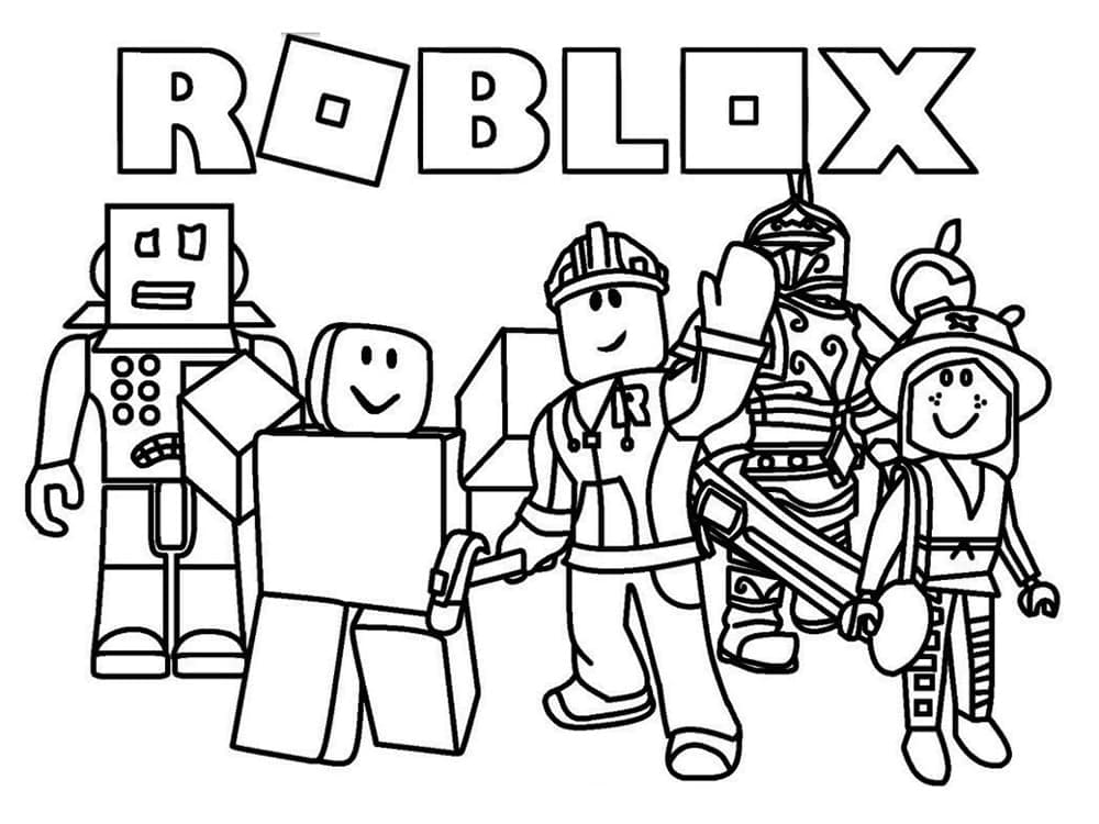 Desenho de Personagens de Roblox para Colorir