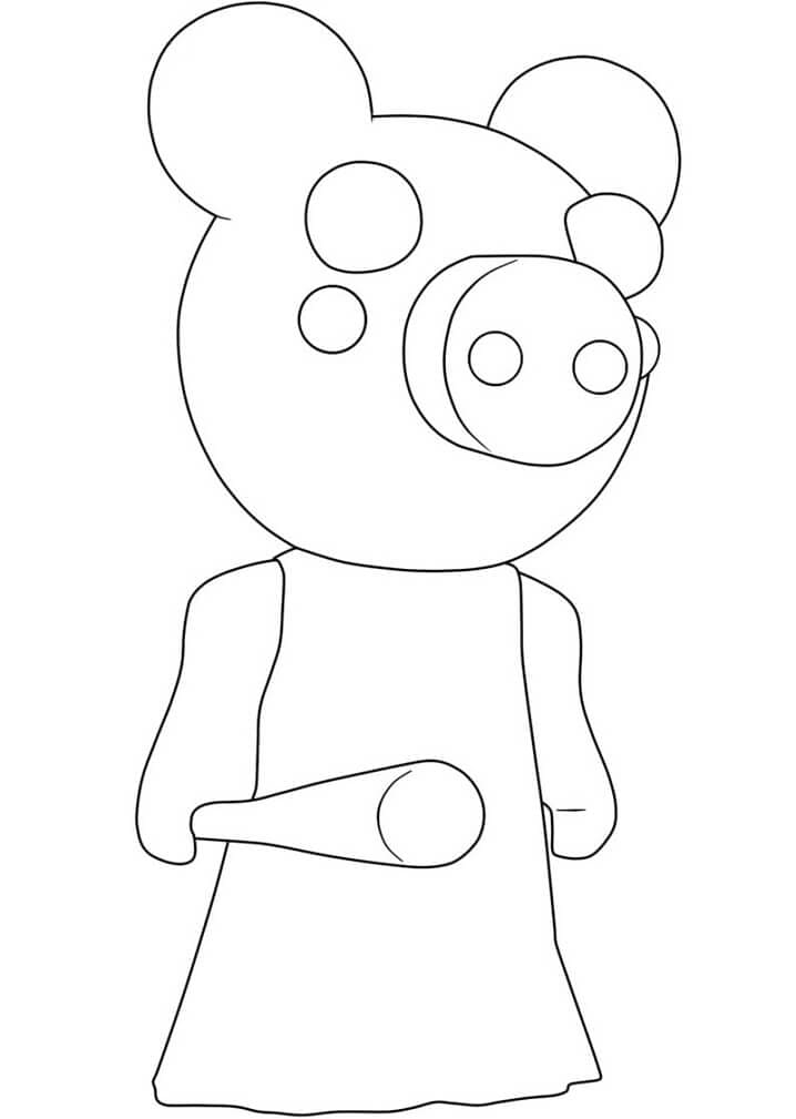 Desenho de Piggy Roblox para Desenhar e Colorir