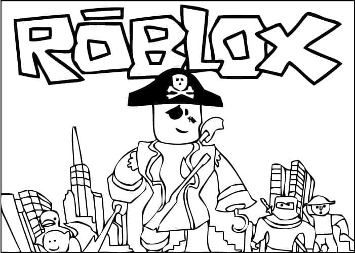 Desenho de Piratas de Roblox para Colorir