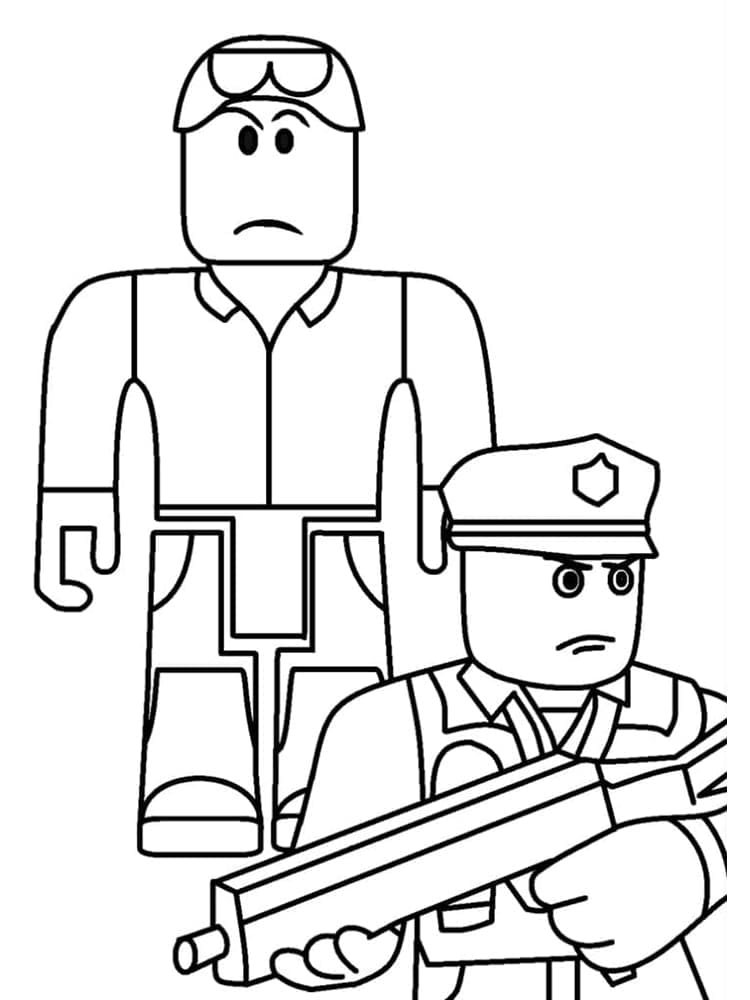 Desenho de Polícia de Roblox para Colorir