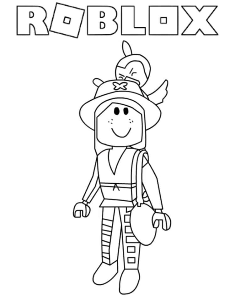 Desenho de Roblox com Roupa Estilosa para Colorir