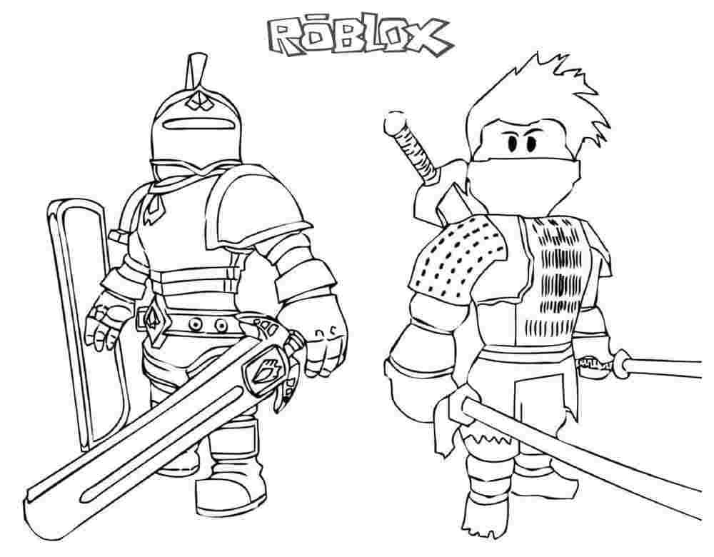 Desenho de Roblox Roupa de Guerreiro Samurai para Colorir