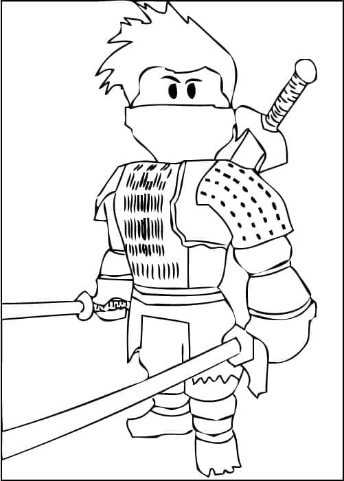 Desenho de Samurai de Roblox para Colorir