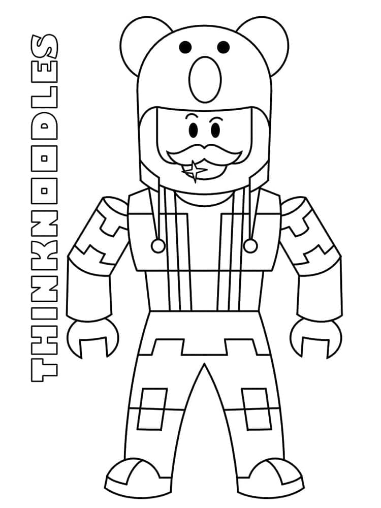 Desenho de Thinknoodles de Roblox para Colorir