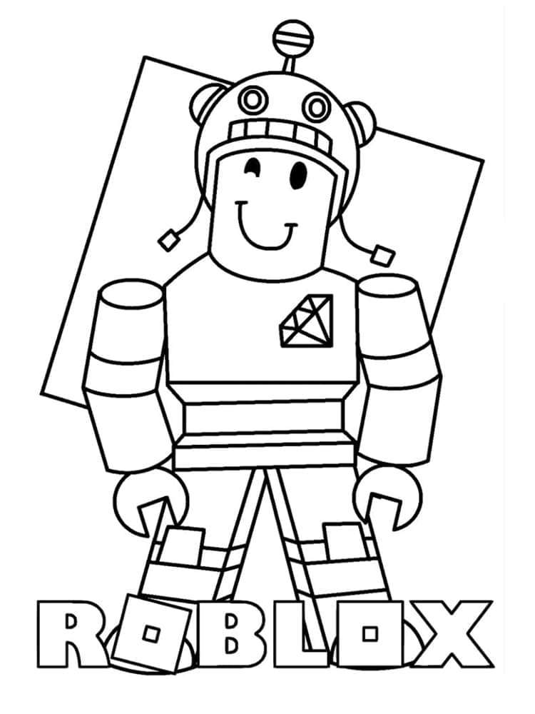Desenho de um Jogador Roblox para Colorir