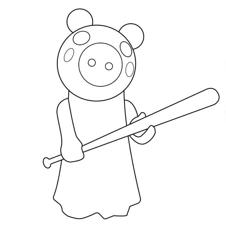 Desenho Grátis de Piggy Roblox para Baixar e Colorir com Giz
