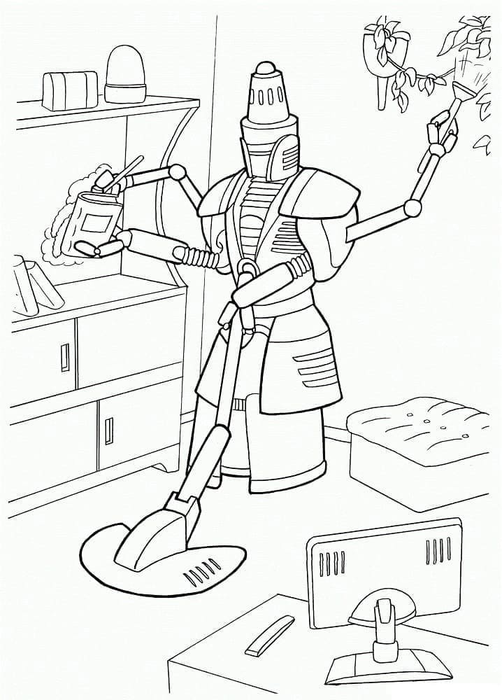 Desenho de Imagem de Robô para Colorir
