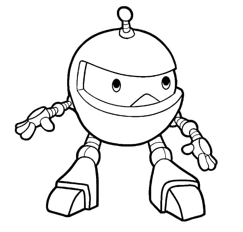 Desenho de Pequeno Robô para Colorir