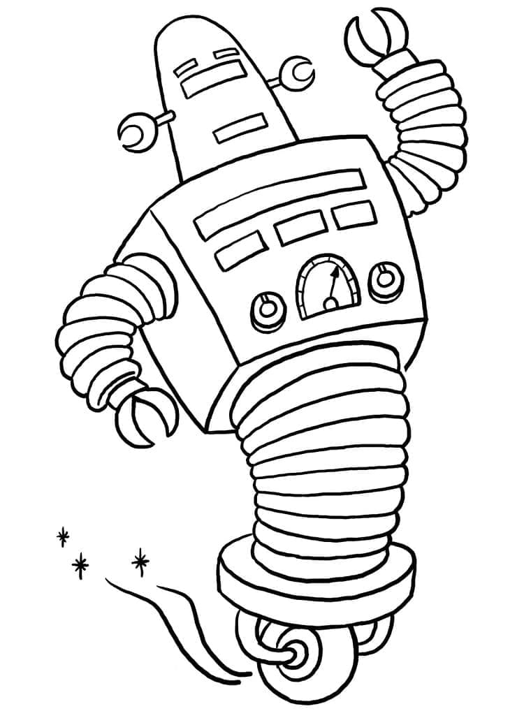 Desenho de Robô Amigável para Colorir